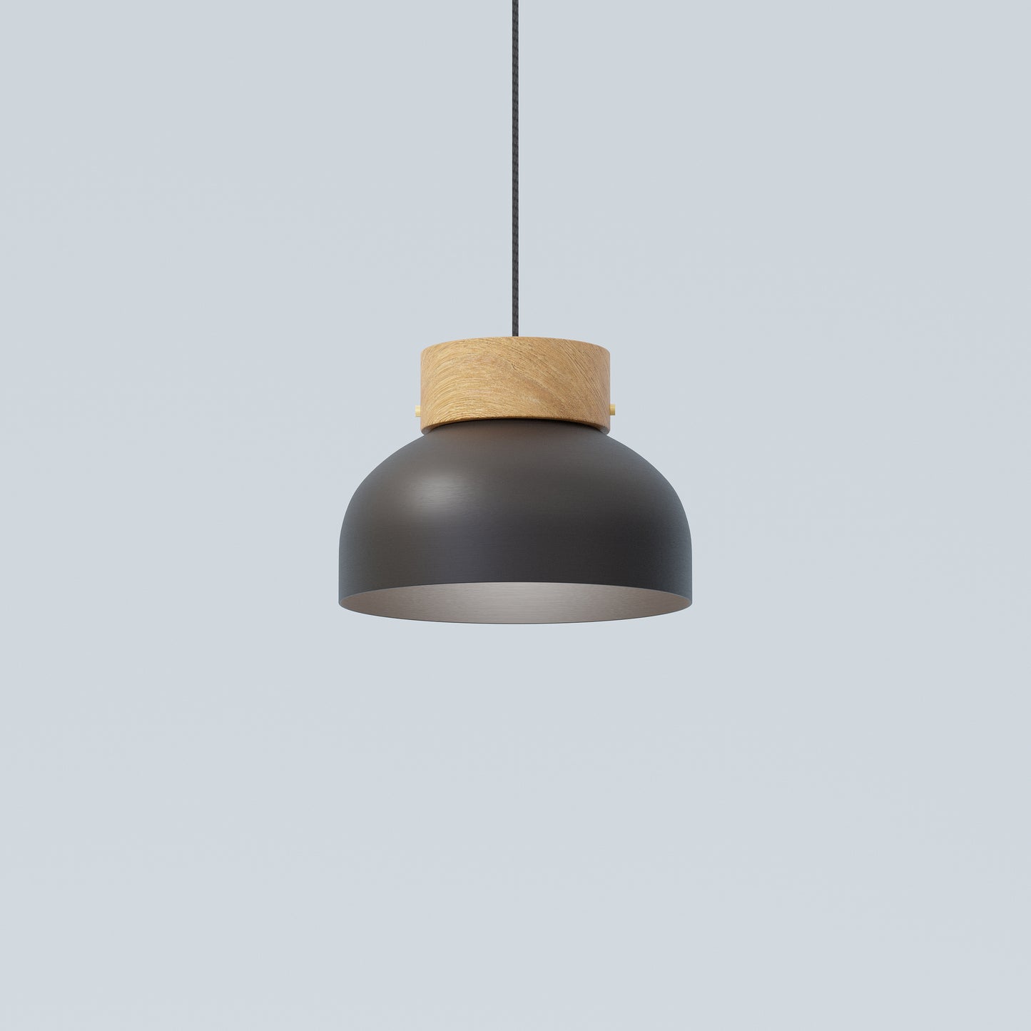 Reiko Black Pendant Metal Wood Lamp - Robin Lamps