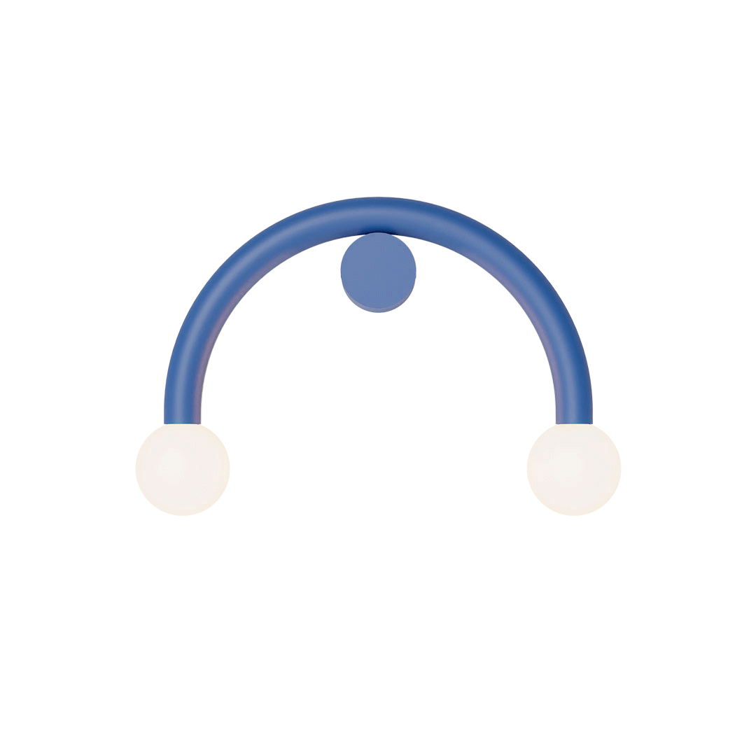 Rigoberta Curved Blue Wall Metal Glass Lamp - Robin Lamps