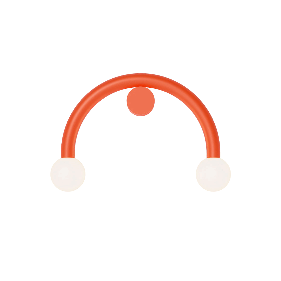 Rigoberta Curved Orange Wall Metal Glass Lamp - Robin Lamps