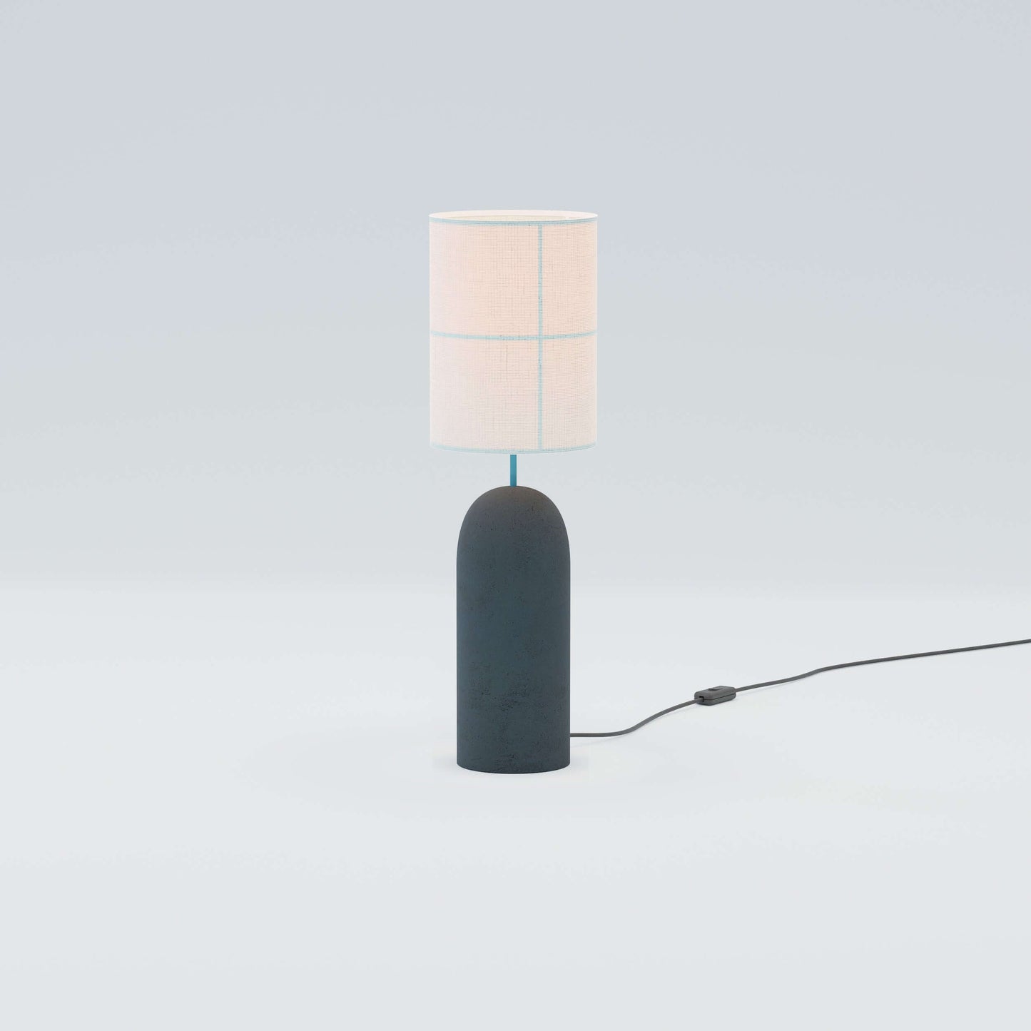 Rania Black Fabric Concrete Table Lamp - ROBIN