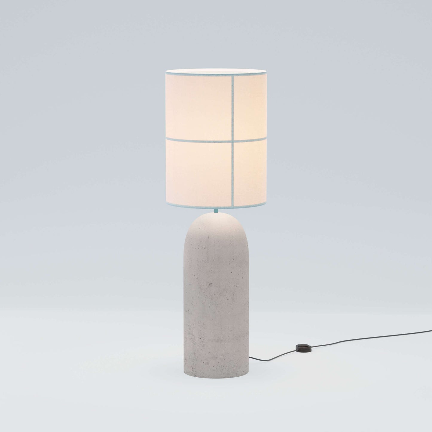 Rania White Fabric Concrete Floor Lamp - Robin Lamps