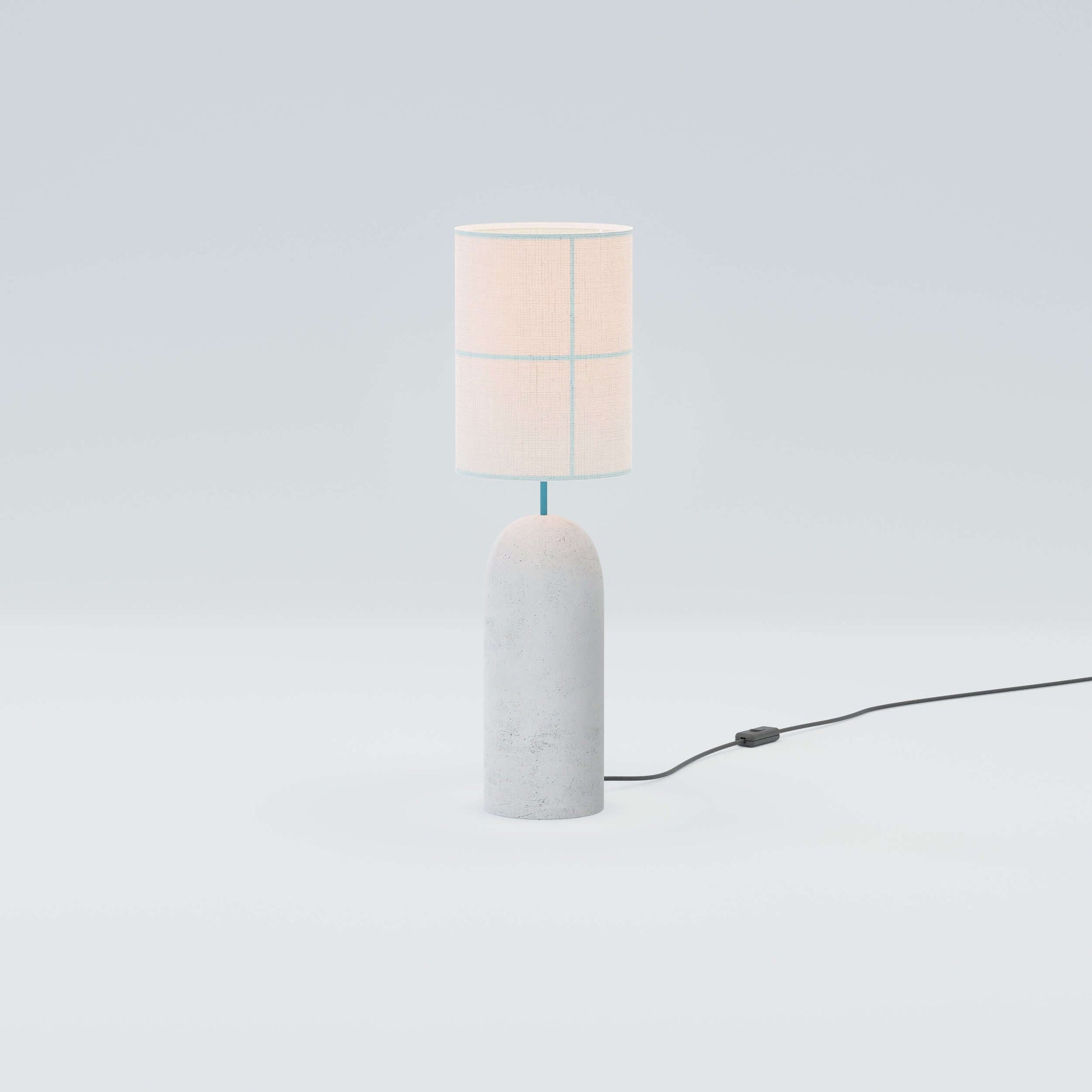 Rania White Fabric Concrete Table Lamp - ROBIN
