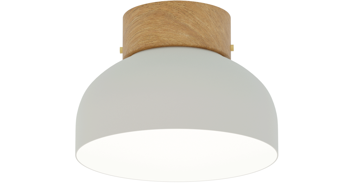Reiko White Ceiling Metal Wood Lamp - Robin Lamps