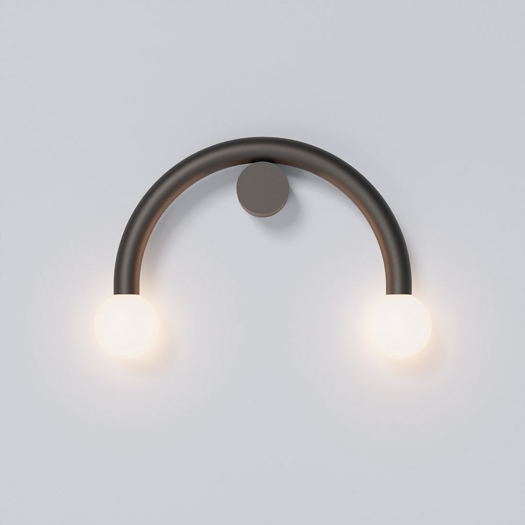 Rigoberta curved black wall metal glass lamp - Robin Lamps