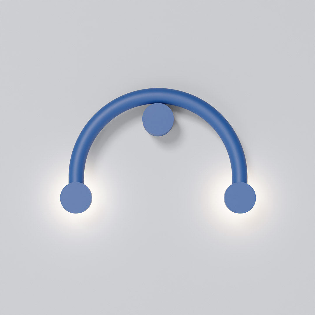 Rigoberta curved indirect blue wall metal glass lamp - Robin Lamps