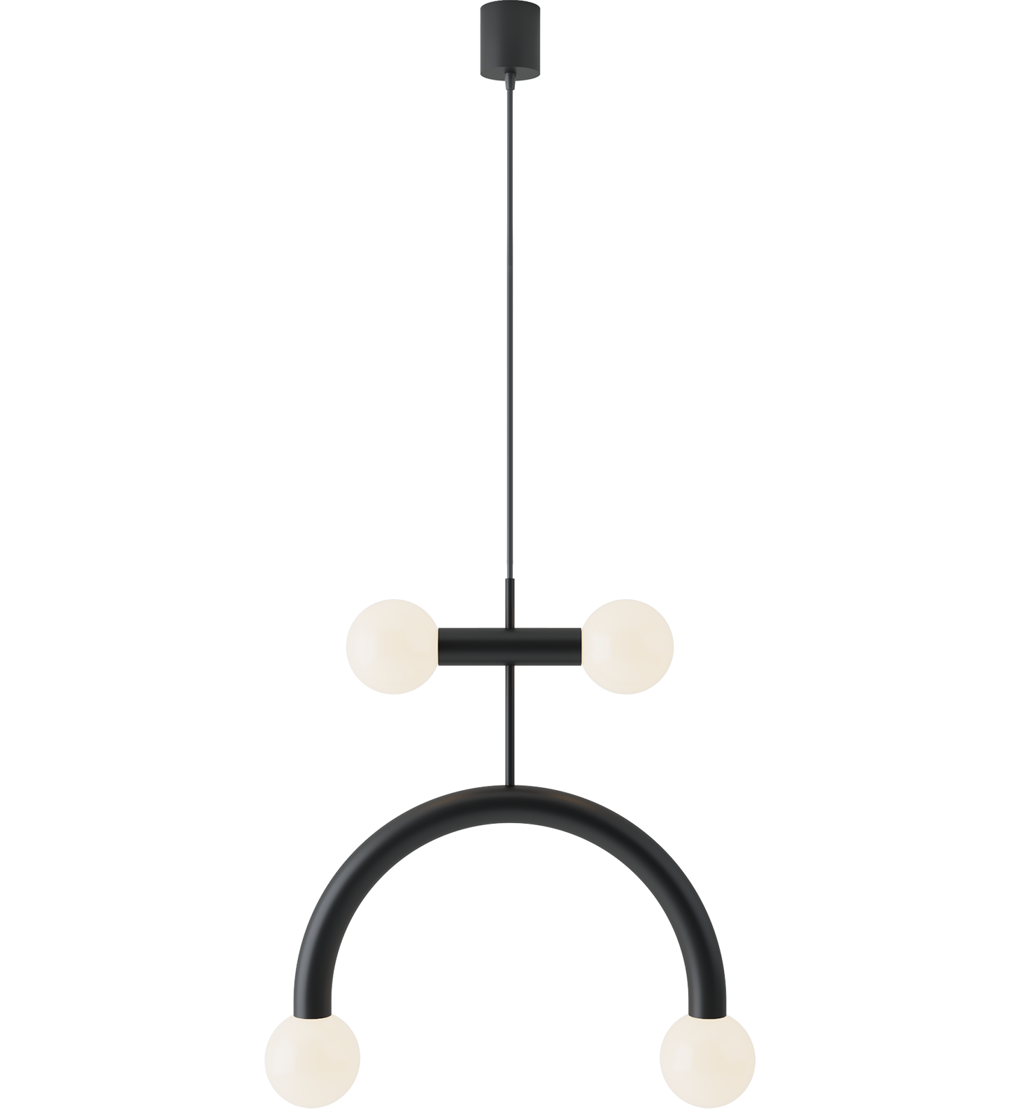 Rigoberta Duo-Curved Black Pendant Metal Glass Lamp - Robin Lamps