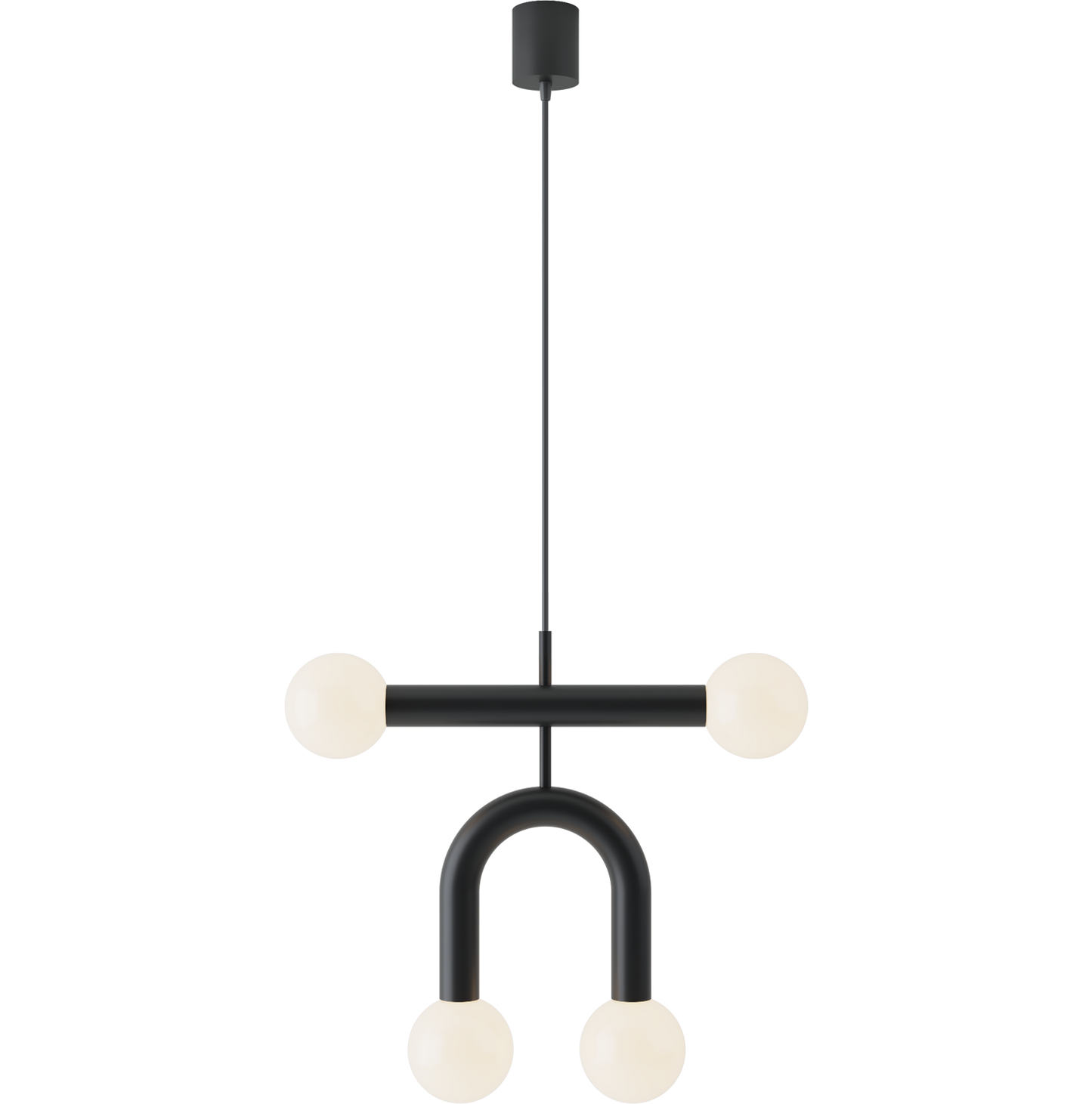 Rigoberta Duo-Super-Curved Black Pendant Metal Glass Lamp - Robin Lamps