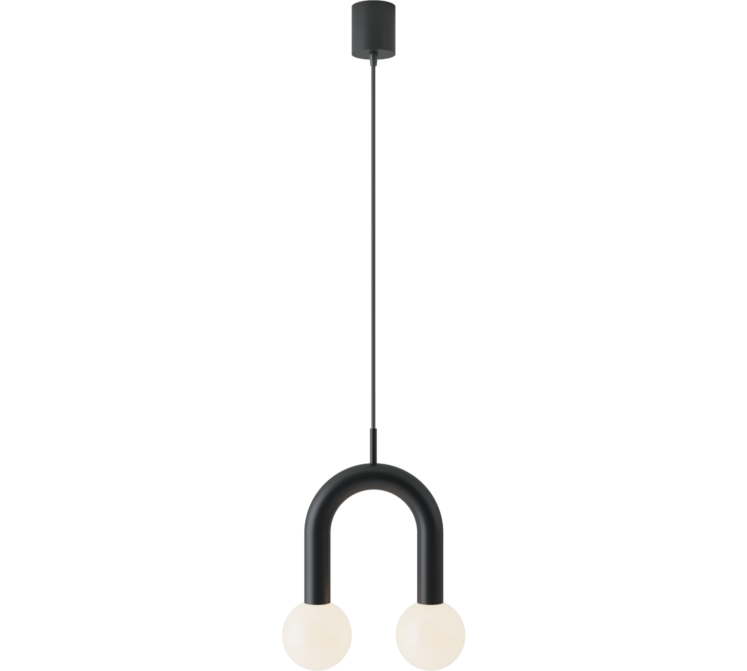 Rigoberta Super-Curved Black Pendant Metal Glass Lamp - Robin Lamps