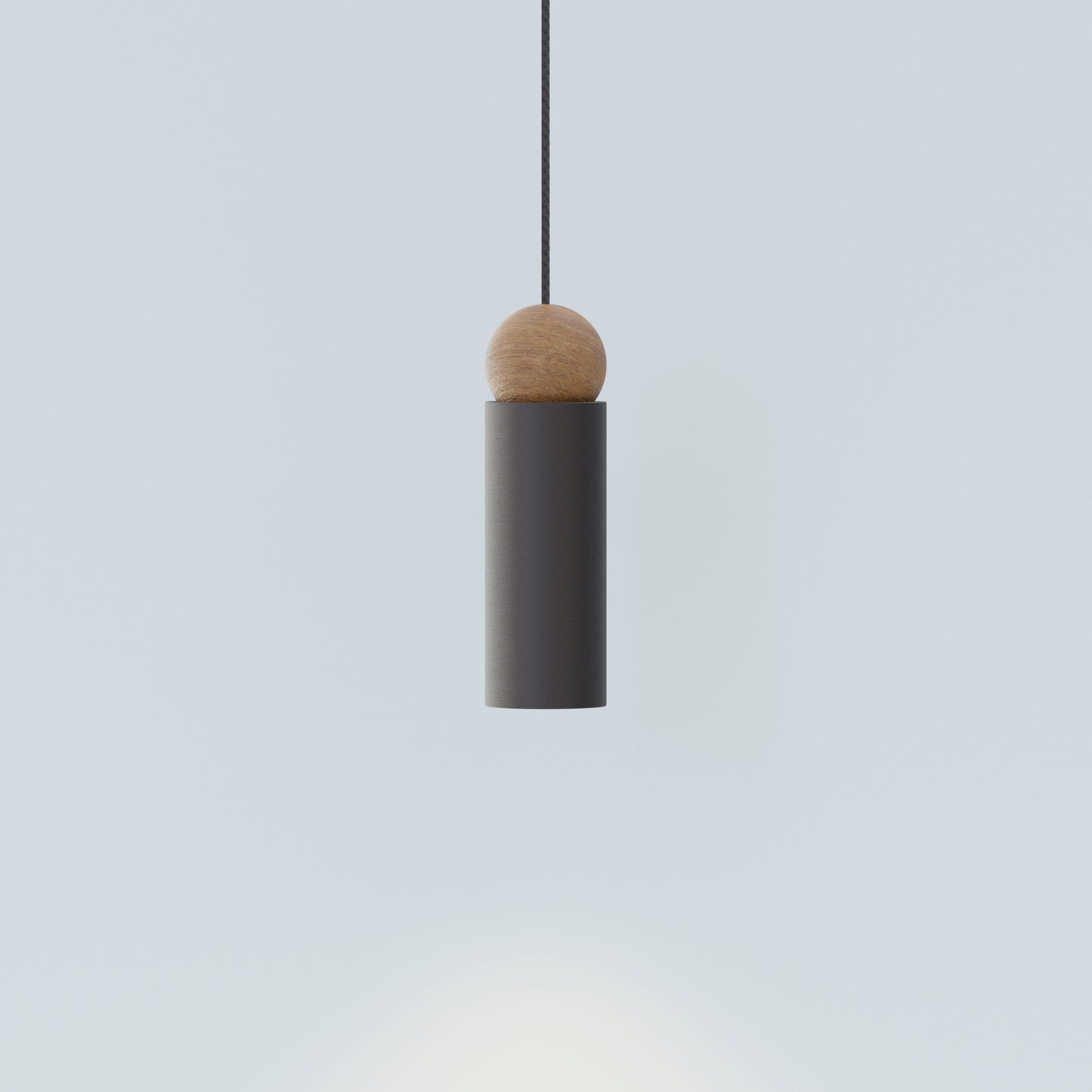 Rocio Black Pendant Metal Wood Lamp - ROBIN