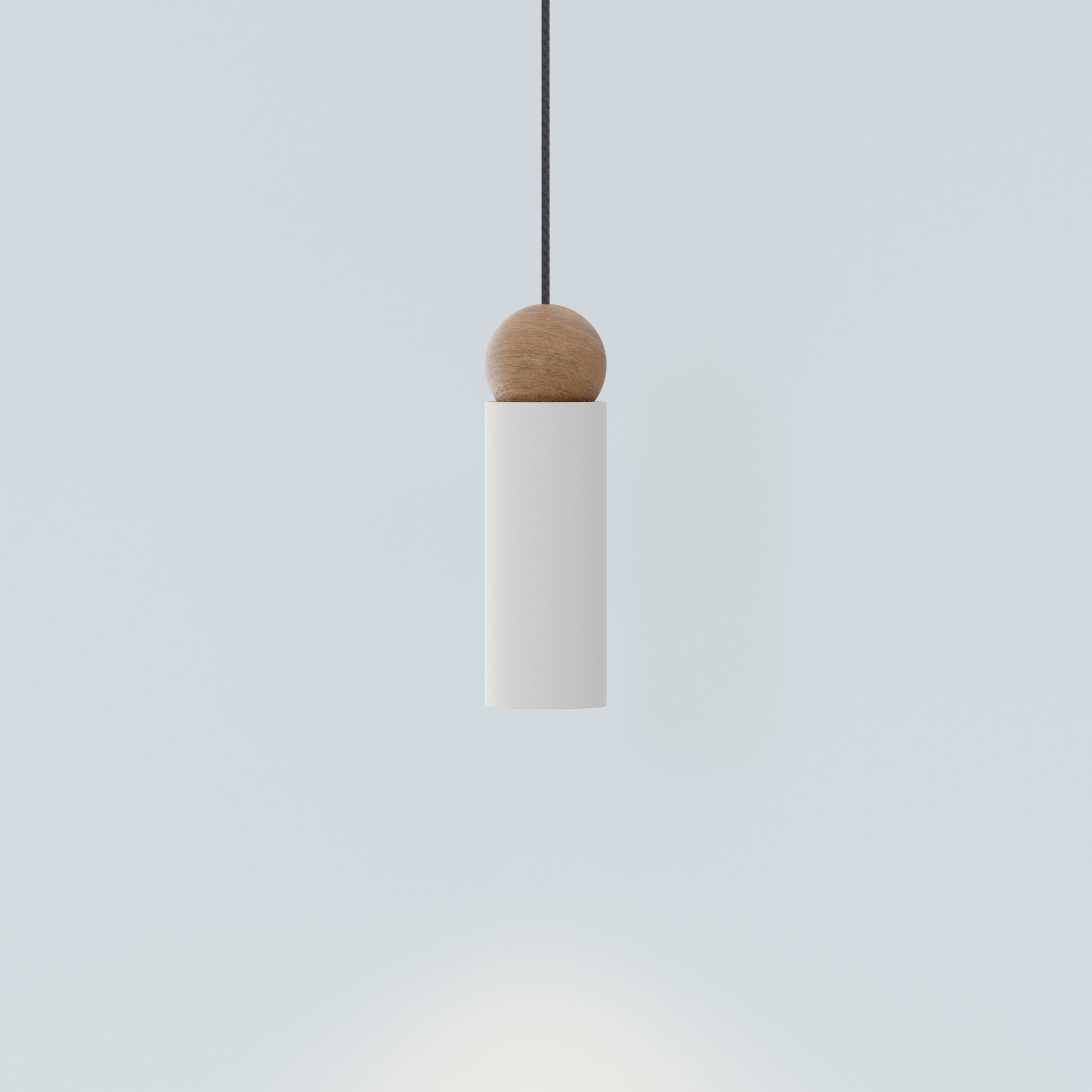 Rocio White Pendant Metal Wood Lamp - ROBIN