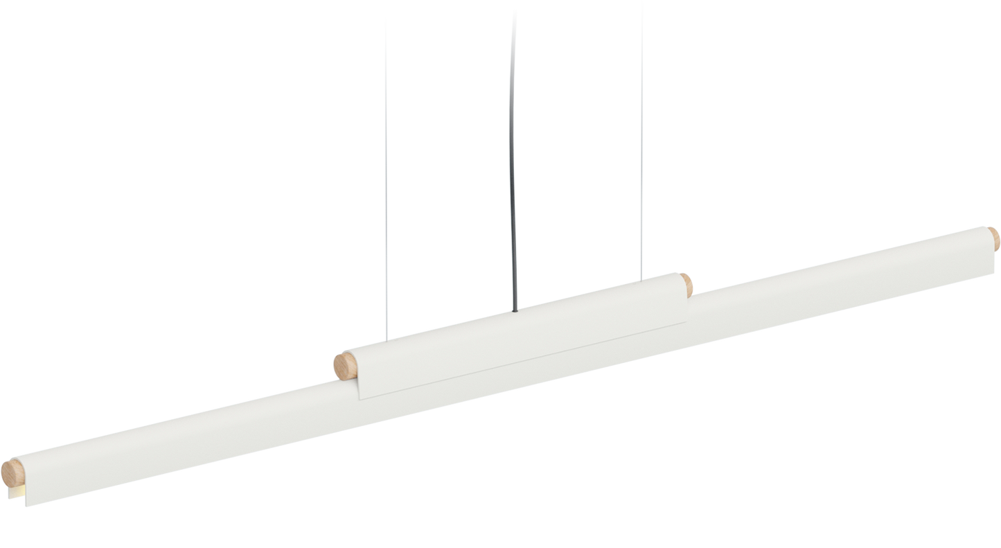 Rudi White Pendant Metal Wood Side Lamp - ROBIN